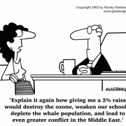 Leadership and Managment Cartoons: asking for a raise.