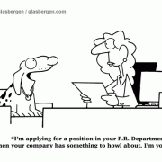 Dog Cartoon: H.R., job applicant.