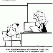 Dog Cartoons: mutual funds, investments, retirement fund.