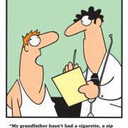 My grandfather hasn't had a cigarette, a sip of booze or a cheeseburger since he died and it hasn't done him any good!
