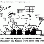 Cartoons About Success: career advancement, motivation, achievement, setting goals, business goals, personal goals, inspirational cartoons, motivational messages, cartoon motivators, success, striving for success, cartoons about getting motivated, motivational parody, accomplishment, visualization, wealth, being wealthy, daydreams, wildest dreams, park bench, bum, homeless, homeless man.