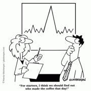 Cartoons about charts, graphs.