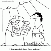 Moses, Bible, Christian, I downloaded them from a cloud, cloud computing, data backup, computers.