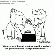 Coffee Break Cartoons: coffee comics, coffee cartoons, cartoons about coffee drinkers, coffee jokes, refreshment, ergonomic water, caffeine, productivity, coffee energy.