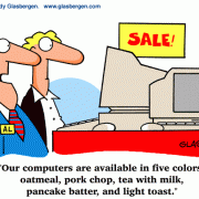 Computer Cartoons: home computer, home media center, computer desk, personal computer, family computer, family PC,antique computers, old computers, outdated computers, computer styles, computer colors.
