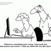 Computer Cartoons: home computer, home media center, computer desk, personal computer, family computer, family PC, rebooting your life should be like rebooting computer.