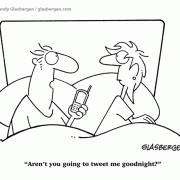 Social Networking Cartoons: cartoons about social networking, cartoons about Twitter, tweeting, tweet me goodnight.
