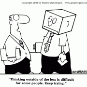 Cartoons About Creative Thinking: creative business ideas, creative mind, creative thinking, problem solving skills, innovation, original thinking, creative solutions, thinking outside of the box, not a creative person, creative block.