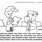 Diversity Cartoons: diversity education, workplace diversity, cultural diversity, lack of diversity, diversity awareness, diversity training, diversity policy, diversity committee, meetings, drinking