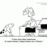 Dog Cartoons: cartoons about dogs, carpet stains, jury duty