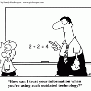 Education Cartoons: cartoons about teachers, school cartoons, classroom humor, cartoons about homework, classes, lessons, students, class assignments, outdated technology, education technology.