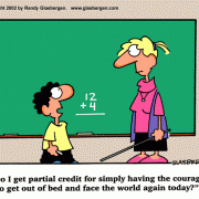 Education Cartoons: elementary school, elementary education, grade school, elementary school teachers, young students, pre-teen students, grades, partial credit.