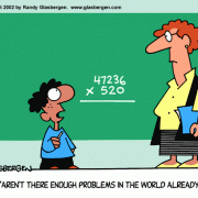 Education Cartoons: elementary school, elementary education, grade school, elementary school teachers, young students, pre-teen students, math problems, world problems.