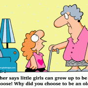 Education Cartoons: elementary school, elementary education, grade school, elementary school teachers, young students, pre-teen students, getting older, old age, old lady, career choices.