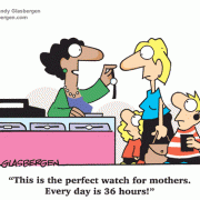 Family Cartoons: family comics, cartoons about families, cartoons about parents, parenthood, family life, home and family, home life, mothers, moms, fathers, dads, raising a family, child rearing, jewelry, mothers, time management.