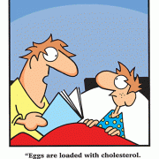 Eggs are loaded with cholesterol. Falling off the wall was the least of Humpty's worries!