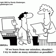 Leadership and Managment Cartoons: learn from your mistakes. 