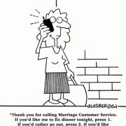 Marriage Cartoons, Love Cartoons: relationship problems, relationship issues, communication, couples, improving relationships, friend, lover, customer service, cell phone, romantic phone message.