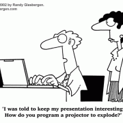Cartoons About Meetings, Cartoons About Presentations: effective meetings, business meetings, meeting management, staff meeting, presentation skills, communication skills, presenting,communication skills, presentation tips, interesting presentation, liven up a presentation, public speaking, presentations, powerpoint, slides, projector.