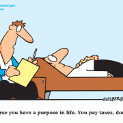 Money Cartoons: meaning of life, psychiatrist, psychology, cash, saving money, losing money, investing, finance, financial services, personal finance, investing tips, investing advice, financial advice, retirement investing, Wall Street humor, making money, mutual funds, retirement planning, retirement plan, retirement fund, financial advisor, spending, pay taxes, purpose in life.