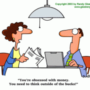 Money Cartoons: cash, saving money, losing money, investing, finance, financial services, personal finance, investing tips, investing advice, financial advice, retirement investing, Wall Street humor, making money, mutual funds, retirement planning, retirement plan, retirement fund, financial advisor, spending, thinking outside of the bucks, personal finance, money obsession.