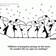 Cartoons About Going Green, Cartoons About Green Technology, green lifestyle, green living, green products, green strategies, green policy, green home, green office, green thinking, green actions, green business, green technology, green energy, low-carbon footprint, ecology,  penguins, ice caps are melting,  melting polar ice caps, glaciers