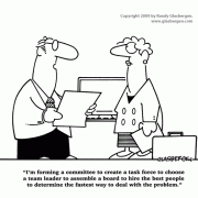 Teamwork Cartoons, Cartoons About Coworkers: employee relations, employee relationships, coworker relations, workforce, employees, committee, team leader, leadership.