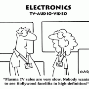 “Plasma TV sales are very slow. Nobody wants to see Hollywood facelifts in high-definithion!”