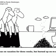 Vacation Cartoons: tourism, travel, coming back to work after vacation, cartoons about burnout.