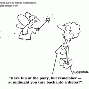  Cartoons About Dieting, Cartoons About Losing Weight: nutrition, weight loss diet, fad diets, diet and exercise cartoons, thinner, calories, burning calories, low-calorie, Thin Lines, dieting tips, diet advice, diet doctors, diet humor, healthy eating, lose weight, obese, cartoons about obesity, unhealthy eating, diet plans, food, eating, eating less, Fairy Godmother, Cinderella, appetizers, party snacking, party foods. 